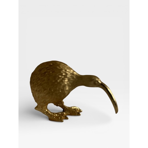 Vintage Brass Kiwi Bird Figurine Metal Animal Sculpture Home Decor Mini 2" - Picture 6 of 10